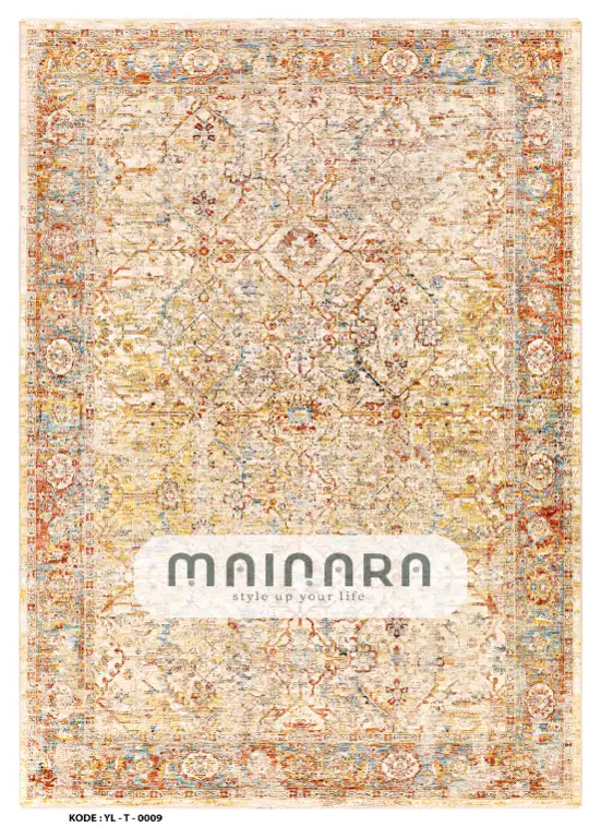 Karpet Tradisional (YL-T-0009) - Yellow,Cream
