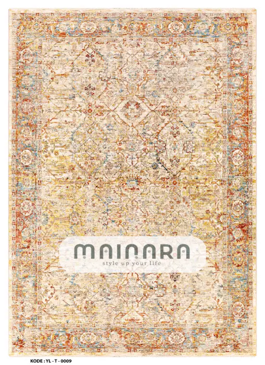 Karpet Tradisional (YL-T-0009) - Yellow,Cream