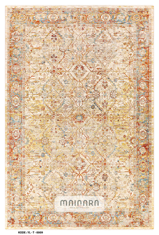 Karpet Tradisional (YL-T-0009) - Yellow,Cream