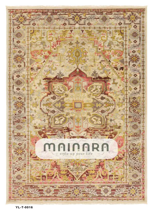 Karpet Tradisional (YL-T-0016) - Yellow,Cream