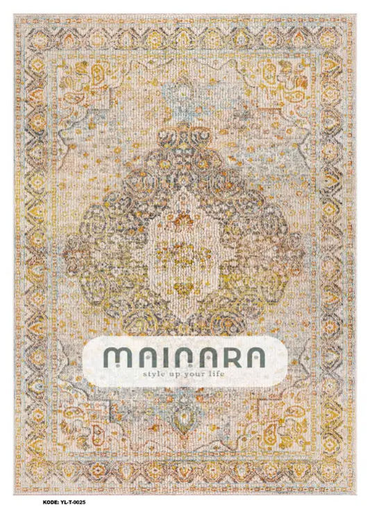 Karpet Tradisional (YL-T-0025) - Yellow,Cream