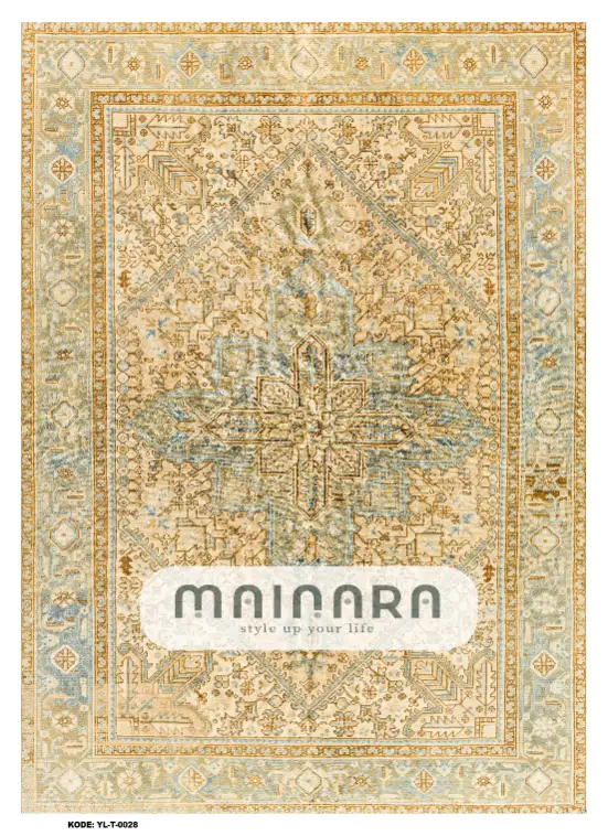 Karpet Tradisional (YL-T-0028) - Yellow,Gold,Blue,Grey