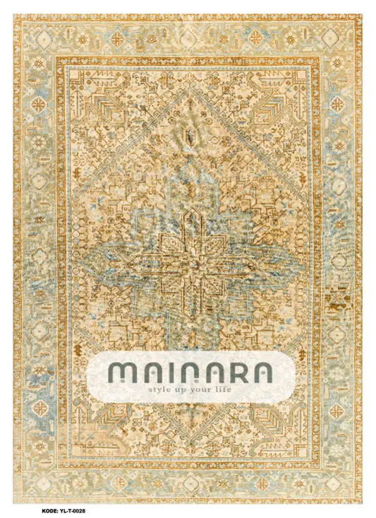 Karpet Tradisional (YL-T-0028) - Yellow,Gold,Blue,Grey