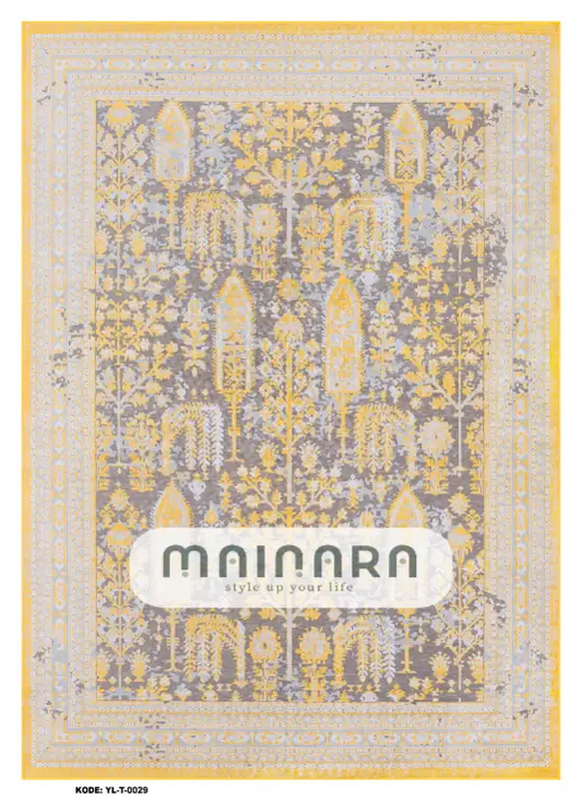 Karpet Tradisional (YL-T-0029) - Yellow,Grey