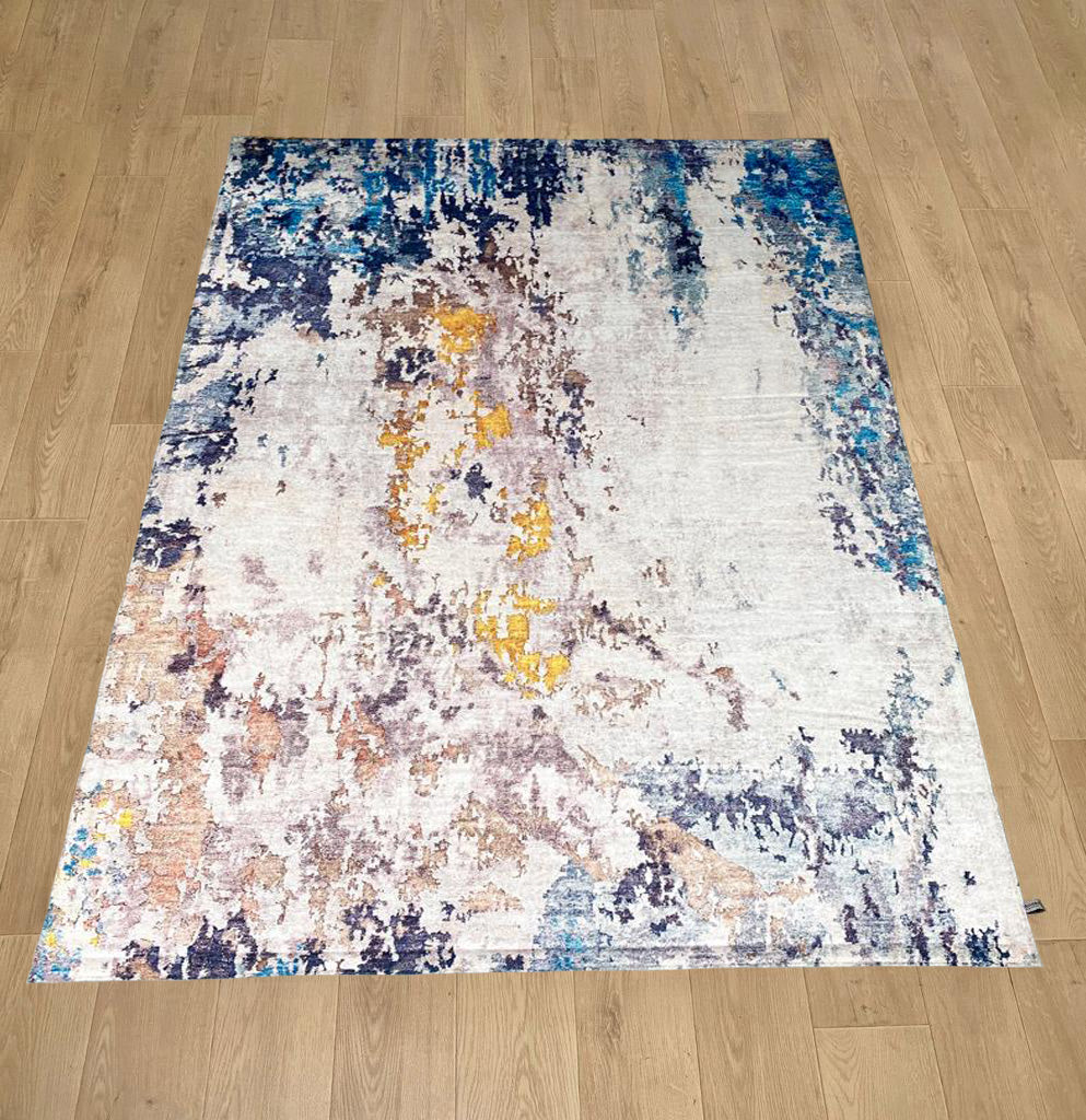 Karpet Abstrak (BU-A-0011) - Blue,Cream,Brown,Yellow,Black